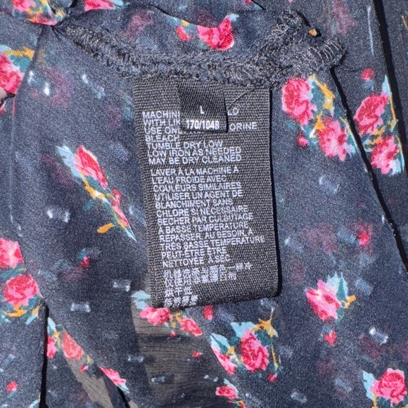 Free People Floral Black Blouse - Picture 4 of 5